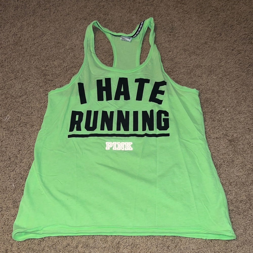 PINK i hate running tank